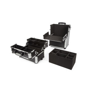 MALLETTE TROLLEY EN ALUMINIUM - 370 x 270 x 670 mm - 66,9 L - NOIR - P