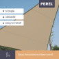 VOILE SOLAIRE PERMÉABLE - TRIANGLE - 3.6 x 3.6 x 3.6 m - COULEUR : CHAMPAGNE