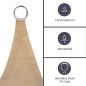 VOILE SOLAIRE PERMÉABLE - TRIANGLE - 3.6 x 3.6 x 3.6 m - COULEUR : CHAMPAGNE