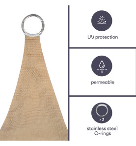 VOILE SOLAIRE PERMÉABLE - TRIANGLE - 3.6 x 3.6 x 3.6 m - COULEUR : CHA