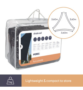 VOILE SOLAIRE PERMÉABLE - TRIANGLE - 3.6 x 3.6 x 3.6 m - COULEUR: ANTH