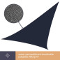VOILE SOLAIRE PERMÉABLE - TRIANGLE - 3.6 x 3.6 x 3.6 m - COULEUR: ANTHRACITE VOILE SOLAIRE PERMÉABLE - TRIANGLE - 3.6 x 3.6 x 3.6 m - COULEUR: ANTHRACITE