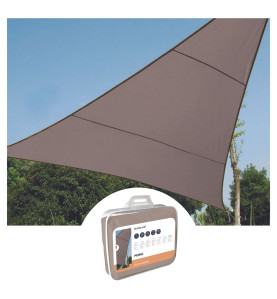 VOILE SOLAIRE - TRIANGLE - 3.6 x 3.6 x 3.6 m - COULEUR: GRIS TAUPE - P