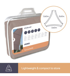VOILE SOLAIRE - TRIANGLE - 3.6 x 3.6 x 3.6 m - COULEUR: GRIS TAUPE - P