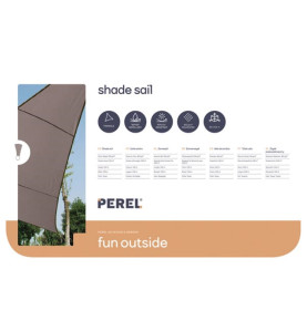 VOILE SOLAIRE - TRIANGLE - 3.6 x 3.6 x 3.6 m - COULEUR: GRIS TAUPE - P
