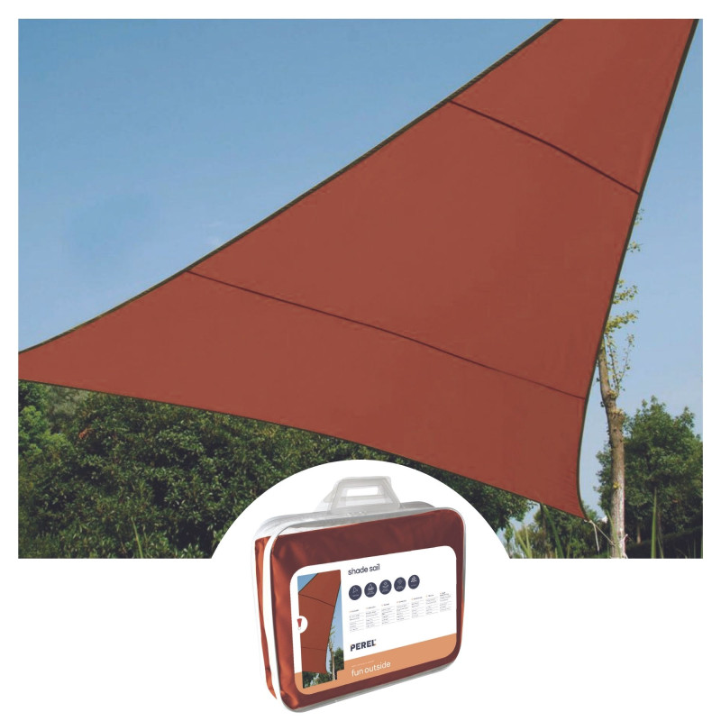 VOILE SOLAIRE - TRIANGLE - 3.6 x 3.6 x 3.6 m - COULEUR : TERRACOTTA