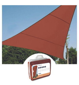 VOILE SOLAIRE - TRIANGLE - 3.6 x 3.6 x 3.6 m - COULEUR : TERRACOTTA - 