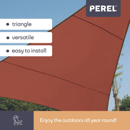 VOILE SOLAIRE - TRIANGLE - 3.6 x 3.6 x 3.6 m - COULEUR : TERRACOTTA