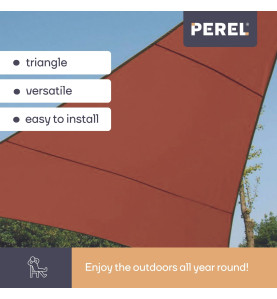 VOILE SOLAIRE - TRIANGLE - 3.6 x 3.6 x 3.6 m - COULEUR : TERRACOTTA - 