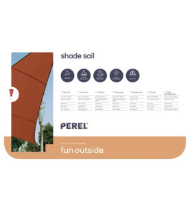 VOILE SOLAIRE - TRIANGLE - 3.6 x 3.6 x 3.6 m - COULEUR : TERRACOTTA - 