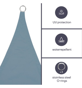 VOILE SOLAIRE - TRIANGLE - 5 x 5 x 5 m - COULEUR : GRIS BLEU - PRL