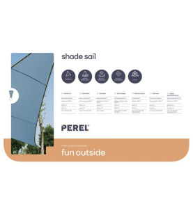 VOILE SOLAIRE - TRIANGLE - 5 x 5 x 5 m - COULEUR : GRIS BLEU - PRL