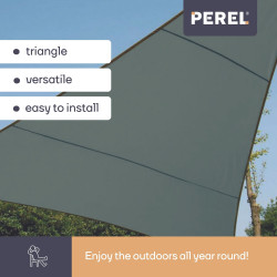 VOILE SOLAIRE - TRIANGLE - 5 x 5 x 5 m - COULEUR : GRIS VERT