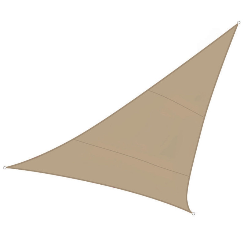 VOILE SOLAIRE PERMÉABLE - TRIANGLE - 5 x 5 x 5 m - COULEUR : CHAMPAGNE