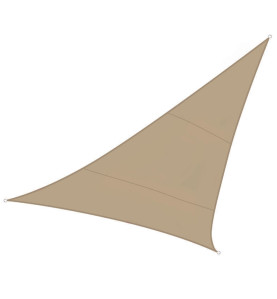VOILE SOLAIRE PERMÉABLE - TRIANGLE - 5 x 5 x 5 m - COULEUR : CHAMPAGNE