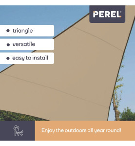 VOILE SOLAIRE PERMÉABLE - TRIANGLE - 5 x 5 x 5 m - COULEUR : CHAMPAGNE