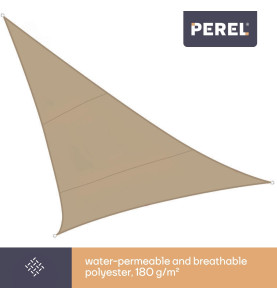 VOILE SOLAIRE PERMÉABLE - TRIANGLE - 5 x 5 x 5 m - COULEUR : CHAMPAGNE