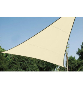 VOILE SOLAIRE PERMÉABLE - TRIANGLE - 5 x 5 x 5 m - COULEUR : CHAMPAGNE