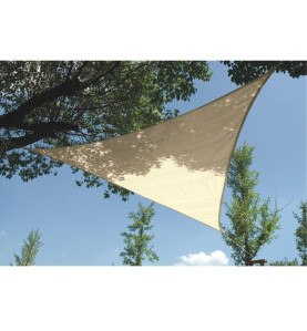 VOILE SOLAIRE PERMÉABLE - TRIANGLE - 5 x 5 x 5 m - COULEUR : CHAMPAGNE