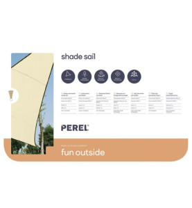 VOILE SOLAIRE PERMÉABLE - TRIANGLE - 5 x 5 x 5 m - COULEUR : CHAMPAGNE