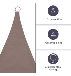 VOILE SOLAIRE - TRIANGLE - 5 x 5 x 5 m - COULEUR: GRIS TAUPE - PRL