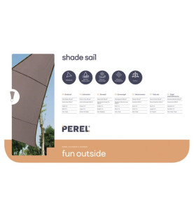 VOILE SOLAIRE - TRIANGLE - 5 x 5 x 5 m - COULEUR: GRIS TAUPE - PRL