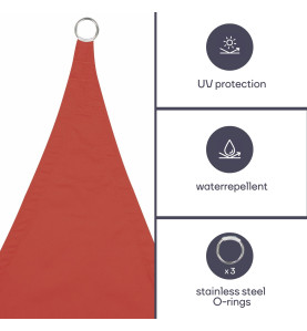 VOILE SOLAIRE - TRIANGLE - 5 x 5 x 5 m - COULEUR : TERRACOTTA - PRL