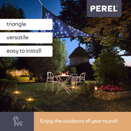 VOILE SOLAIRE LED - CIEL ÉTOILÉ - TRIANGULAIRE - 3.6 x 3.6 x 3.6 m - BLEU FONCÉ