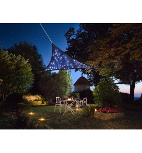 VOILE SOLAIRE LED - CIEL ÉTOILÉ - TRIANGULAIRE - 3.6 x 3.6 x 3.6 m - B