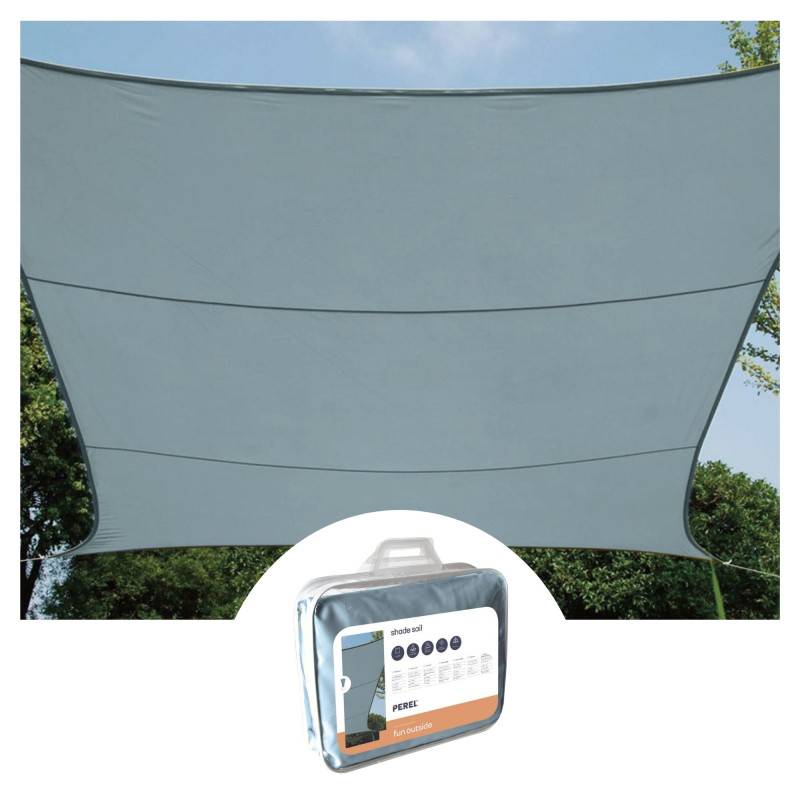 VOILE SOLAIRE - RECTANGULAIRE - 2 x 3 m - COULEUR : GRIS ARDOISE CLAIR