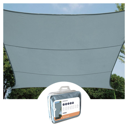 VOILE SOLAIRE - RECTANGULAIRE - 2 x 3 m - COULEUR : GRIS ARDOISE CLAIR
