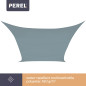 VOILE SOLAIRE - RECTANGULAIRE - 2 x 3 m - COULEUR : GRIS ARDOISE CLAIR