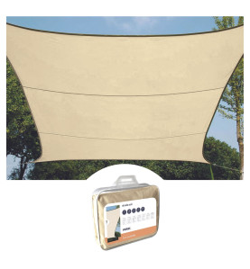 VOILE SOLAIRE - RECTANGULAIRE - 2 x 3 m - COULEUR : CRÈME - PRL