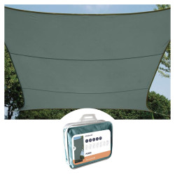 VOILE SOLAIRE - RECTANGULAIRE - 2 x 3 m - COULEUR : GRIS VERT - PRL