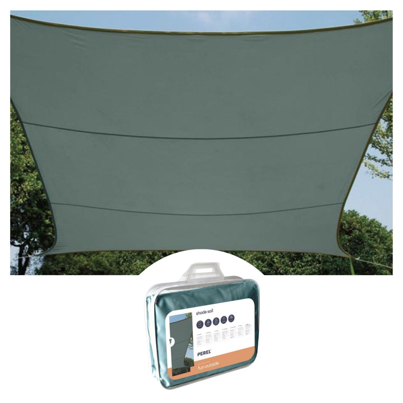 VOILE SOLAIRE - RECTANGULAIRE - 2 x 3 m - COULEUR : GRIS VERT