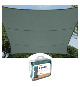 VOILE SOLAIRE - RECTANGULAIRE - 2 x 3 m - COULEUR : GRIS VERT - PRL