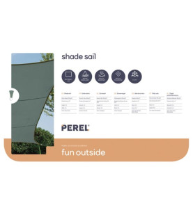 VOILE SOLAIRE - RECTANGULAIRE - 2 x 3 m - COULEUR : GRIS VERT - PRL