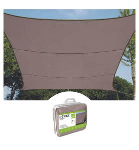 VOILE SOLAIRE - RECTANGULAIRE - 2 x 3 m - COULEUR: GRIS TAUPE - PRL