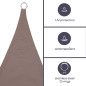 VOILE SOLAIRE - RECTANGULAIRE - 2 x 3 m - COULEUR: GRIS TAUPE