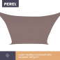 VOILE SOLAIRE - RECTANGULAIRE - 2 x 3 m - COULEUR: GRIS TAUPE