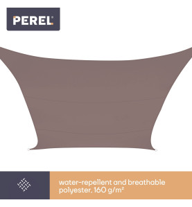 VOILE SOLAIRE - RECTANGULAIRE - 2 x 3 m - COULEUR: GRIS TAUPE - PRL