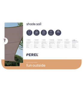 VOILE SOLAIRE - RECTANGULAIRE - 2 x 3 m - COULEUR: GRIS TAUPE - PRL