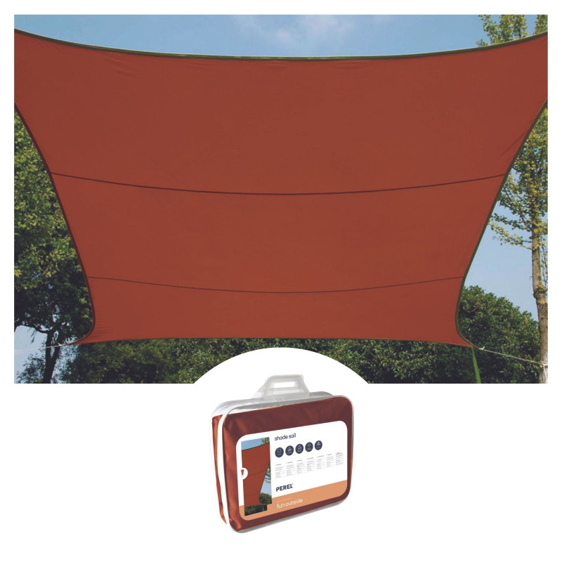 VOILE SOLAIRE - RECTANGULAIRE - 2 x 3 m - COULEUR : TERRACOTTA