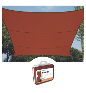 VOILE SOLAIRE - RECTANGULAIRE - 2 x 3 m - COULEUR : TERRACOTTA - PRL