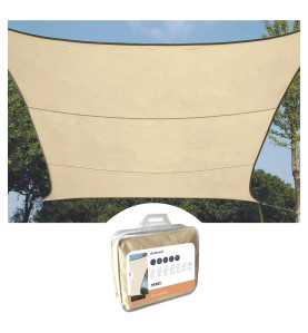 VOILE SOLAIRE - CARRÉ - 3.6 x 3.6 m - COULEUR: CRÈME - PRL