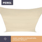 VOILE SOLAIRE - CARRÉ - 3.6 x 3.6 m - COULEUR: CRÈME