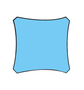 VOILE SOLAIRE - CARRÉ - 3.6 x 3.6 m - COULEUR : BLEU CIEL - PRL