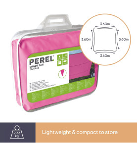 VOILE SOLAIRE - CARRÉ - 3.6 x 3.6 m - COULEUR: FUCHSIA - PRL