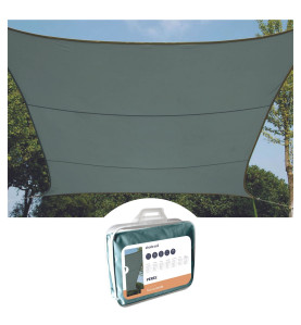 VOILE SOLAIRE - CARRÉ - 3.6 x 3.6 m - COULEUR : GRIS VERT - PRL