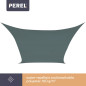 VOILE SOLAIRE - CARRÉ - 3.6 x 3.6 m - COULEUR : GRIS VERT